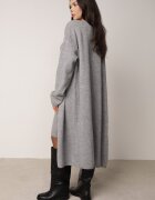 j&x Set din tricot cu bumbac și lână: cardigan și rochie dreaptă cu decolteu în V Ubroa Bej Gri deschis