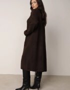 j&x Set din tricot cu bumbac și lână: cardigan și rochie dreaptă cu decolteu în V Ubroa Bej Maro