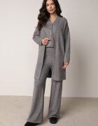 j&x Set din tricot cu lână și bumbac pantaloni cardigan și vestă Cardemia Gri