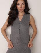 j&x Set din tricot cu lână și bumbac pantaloni cardigan și vestă Cardemia Gri