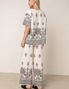 j&x Set din viscoză cu pantaloni largi și bluză lejeră cu imprimeu paisley Thela Alb