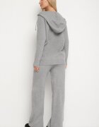 j&x Set Gri închis Din tricot Cu lână Bluză cu glugă și Pantaloni largi Otisela