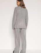 j&x Set Gri închis Tricotat Cu lână Pantaloni și Pulover Tesira