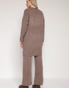 j&x Set Maro din Tricot cu Lână Pantaloni Cardigan și Vestă cu Nasturi Meviseffa