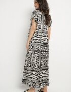 j&x Set Negru cu Viscoză cu Motiv Floral Cămașă și Pantaloni Sonaniella