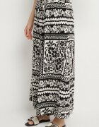j&x Set Negru cu Viscoză cu Motiv Floral Cămașă și Pantaloni Sonaniella