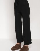 j&x Set Negru din Tricot cu Lână Pantaloni Cardigan și Vestă cu Nasturi Meviseffa