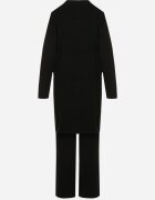 j&x Set Negru din Tricot cu Lână Pantaloni Cardigan și Vestă cu Nasturi Meviseffa