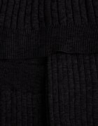 j&x Set Negru Tricotat din Bumbac Pantaloni Vestă și Cardigan Lung Meviravia
