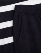 j&x Set tricot cu bumbac pulover în dungi cu nasturi decorativi și pantaloni Tiuves Bleumarin