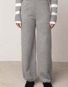 j&x Set tricot cu bumbac pulover în dungi cu nasturi decorativi și pantaloni Tiuves Gri