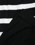 j&x Set tricot cu bumbac pulover în dungi cu nasturi decorativi și pantaloni Tiuves Negru