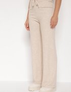 j&x Set tricotat Bej cu bumbac și lână Pulover lung și Pantaloni largi Reinesa