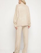 j&x Set tricotat bej deschis cu lână pantaloni și pulover Tesira