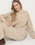 j&x Set tricotat bej deschis cu lână pantaloni și pulover Tesira