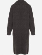 j&x Set Tricotat Gri închis cu Lână Cardigan Lung și Rochie în Dungi Falandrea