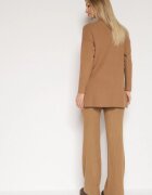 j&x Set tricotat Maro Striat cu bumbac Pulover cu semiguler și Pantaloni Elweda