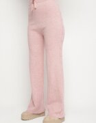 j&x Set tricotat roz deschis cu Lână și Bumbac Pulover cu Model în Relief și Pantaloni Otivra