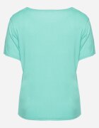 j&x T-shirt Clasic Verde cu Dantelă la Decolteu Fioma