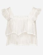 j&x Top Alb cu bretele detașabile decorat cu o volană Neveviana