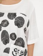 j&x Tricou alb din bumbac cu imprimeu și buzunar Lovelina