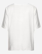 j&x Tricou alb din bumbac cu imprimeu și buzunar Lovelina