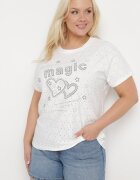 j&x Tricou Alb Perforat cu Zirconii Decorative Cevola