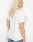 j&x Tricou Alb Perforat cu Zirconii Decorative Cevola