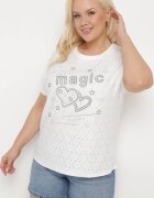 j&x Tricou Alb Perforat cu Zirconii Decorative Cevola