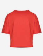 j&x Tricou Roșu Cu șnur la bază cu zirconii și imprimeu Moasstra