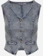 j&x Vestă Albastră din denim cu bumbac și imitație de buzunare Maitera