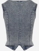 j&x Vestă Albastră din denim cu bumbac și imitație de buzunare Maitera