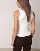 j&x Vestă tricotată casual cu viscoză și cu guler înalt Norabel Bej Bej deschis
