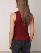 j&x Vestă tricotată casual cu viscoză și cu guler înalt Norabel Bej Bordo