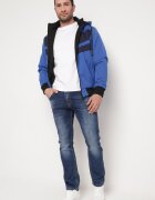  Jachetă Albastră Reversibilă cu Elastic și Glugă Detașabilă Xerissa