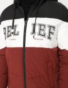  Jachetă Bordeaux cu Glugă detașabilă Decorată cu Text și Șnururi cu Mâneci cu Velcro Asintiria