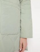  Jachetă Mentă Oversize cu Glugă cu Matlasare Decorativă și Fentă Klimella