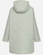  Jachetă Mentă Oversize cu Glugă cu Matlasare Decorativă și Fentă Klimella