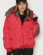  Jachetă Puffer Roșie Reversibilă cu Glugă Detașabilă și Buzunare Erisaria
