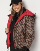  Jachetă Puffer Roșie Reversibilă cu Glugă Detașabilă și Buzunare Erisaria