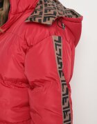  Jachetă Puffer Roșie Reversibilă cu Glugă Detașabilă și Buzunare Erisaria