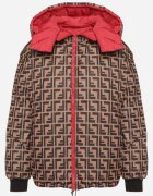  Jachetă Puffer Roșie Reversibilă cu Glugă Detașabilă și Buzunare Erisaria