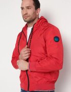  Jachetă Windbreaker Roșie cu Glugă și Buzunare cu fermoar Aridiga