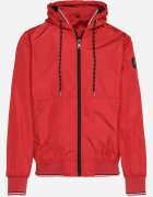  Jachetă Windbreaker Roșie cu Glugă și Buzunare cu fermoar Aridiga