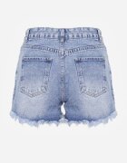 jack berry Pantaloni scurți albaștri din bumbac din denim cu rupturi și cu buzunare vizibile Kordia