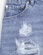 jack berry Pantaloni scurți albaștri din bumbac din denim cu rupturi și cu buzunare vizibile Kordia