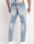  Jeans Albaștri de bumbac cu croială mulată cu rupturi și găuri Agistrea