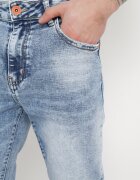  Jeans Albaștri de bumbac cu croială mulată cu rupturi și găuri Agistrea