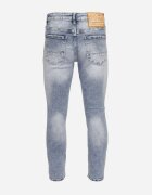  Jeans Albaștri de bumbac cu croială mulată cu rupturi și găuri Agistrea