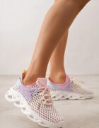 joalice paris Adidași Alb-Violet din plasă pe Talpă Groasă Reliefată Telarienna